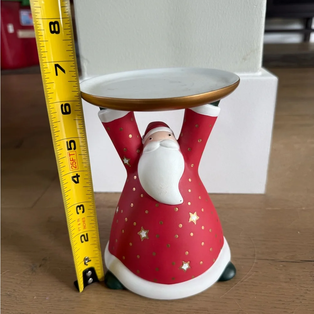 Vintage PartyLite Holiday Cheer Santa Claus Pilar Candle Holder, Item No P9631